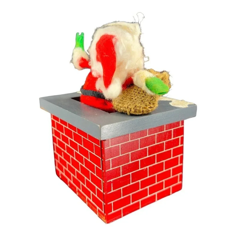 Vintage Enesco 1978 Santa Claus On Chimney Coaster Set 6 Vintage Christmas‎